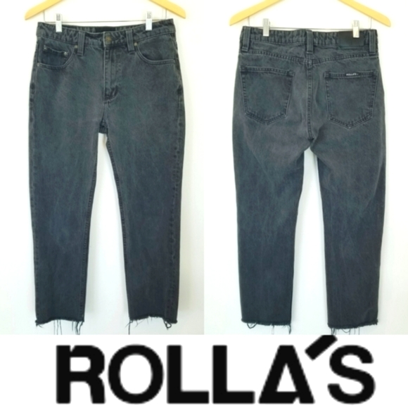 Rolla's Relaxed Fit Straight Leg Stone Black Wash Denim Jean's Pants Rel… - Picture 1 of 13